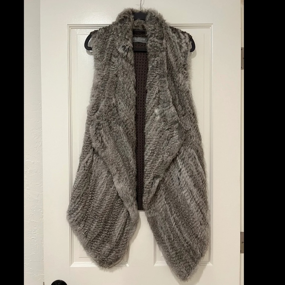 Grey Rabbit Fur Vest